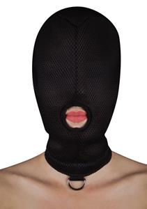 Ouch! Extreme Mesh One Hole with D-Ring: Kopfmaske, schwarz