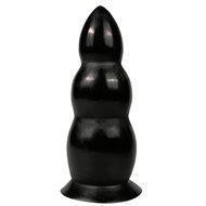 All Black Zwarte dildo 23 CM met ribbels