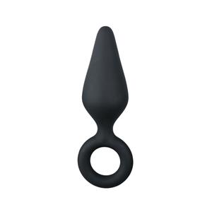 Easytoys Zwarte buttplug met trekring - small