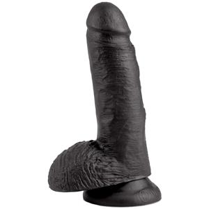 King Cock Realistische Dildo met Ballen 18 cm    - Zwart