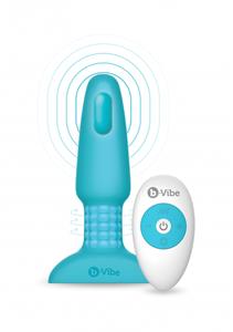 b-Vibe Rimming Butt Plug 2 met Afstandsbediening Blauw