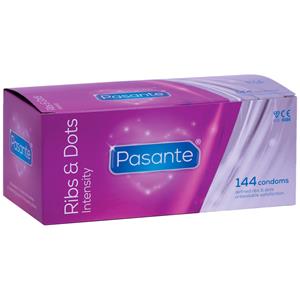 Pasante Intensity Ribbels en noppen Condooms 144-Pack