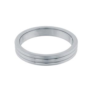 White Label Metal Cockring RVS Ribbed 50mm