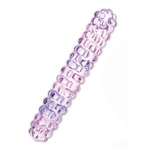 Gläs Purple Rose Nubby Glass Dildo - Purple