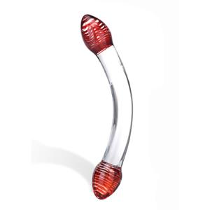 Glas Red Head Double Glazen Dildo