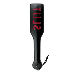 Easytoys Zwarte Leren Paddle - Slut (Ex)