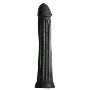 All Black Grote zwarte dildo met diepe groeven