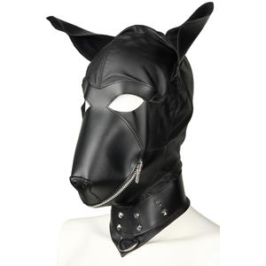 Hundekopf-Maske aus Lederimitat