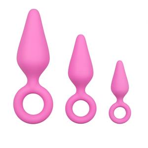 Easytoys Roze Buttplugs Met Trekring - Setje (3stuks)