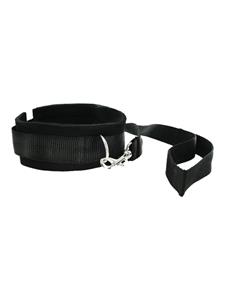 Zwarte halsband met riem