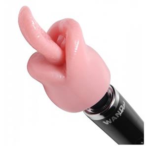 Wand Essentials Wand massager opzetstuk met tong - Huidskleur