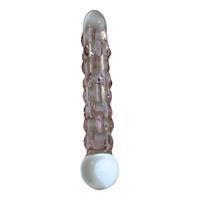 Icicles Dildo "Icicles No. 7", mit Reiznoppen und Standfuß