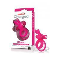 screamingo Screaming O Charged Ohare Rechargeable Wearable Rabbit Vibrator Double Ring - Pink