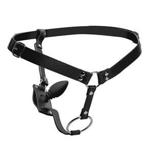 Strict Male Harness with Analplug: Herren-Zaumzeug mit Analplug, schwarz