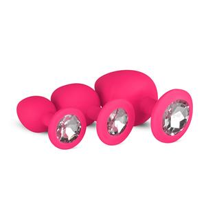 Easytoys Siliconen Buttplug Met Diamant - Roze (1st)