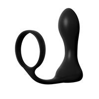 Anal Fantasy Rechargeable Ass-Gasm Pro: Vibroplug mit Penis-/Hodenring, schwarz