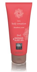 Massage- & Glide Gel 2 In 1 - Aardbei (200ml)