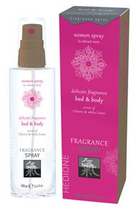 Shiatsu Feromonen Bed & Body Spray Voor Vrouwen - Kers & Witte Lotus