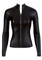 Cottelli Collection Wetlook Langarm-Top mit Zipper