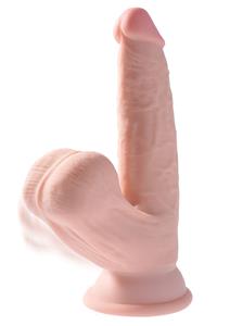 King Cock Plus Dildo „Triple Density Cock with Swinging Balls“, hyperrealistisch mit schwingenden Hoden