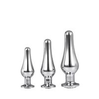 Dream Toys Naadloze zilverkleurige aluminium anaalpluggen set