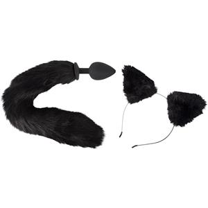 badkitty Bad Kitty Pet Play Buttplug en Oren     - Zwart