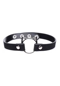 Kinky Kitty Ring Slim Choker - Zwart