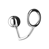 Rimba Cockring with an Anal Bead     - Zilver - L