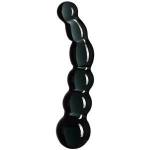 Sinful Black Groove Glazen Dildo 17 cm    - Zwart