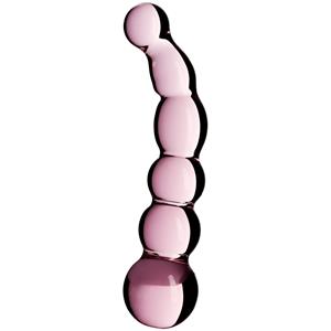 Sinful Rose Groove Glazen Dildo 17,5 cm    - Roze