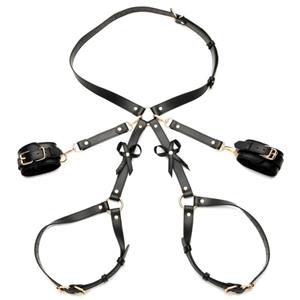 Strict Bondageharnas met strikken M/L - Zwart