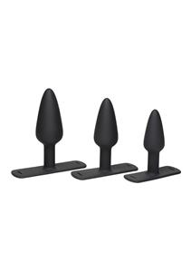 Master Series Bum-Tastic Anaal Plug Set met Harnas - Zwart