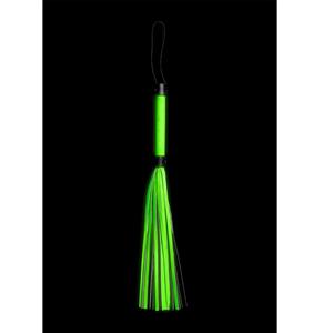 Ouch Flogger - Glow in the Dark - Neon Groen/Zwart