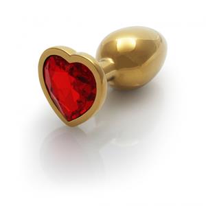 Ouch! Aluminium Buttplug Small - Goud Siersteen