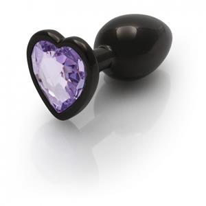 Ouch! Aluminium Buttplug Small - Gun Metal met Siersteen