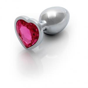 Ouch! Aluminium Buttplug Small - Zilver met Siersteen
