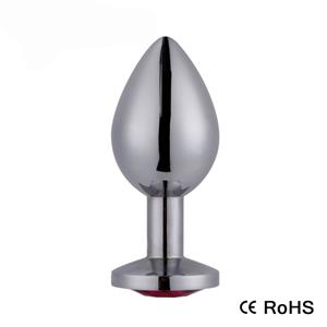 Erotic Metal Metalen Butt Plug met Diamantje - 34 mm