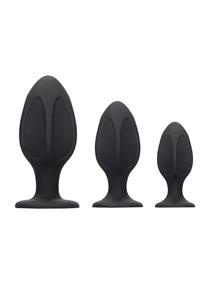 Ouch!  Diamond Shape Butt Plug Set - Zwart