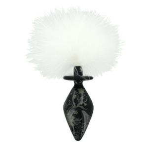 Merk onbekend Blackglass Bunny Tail Buttplug