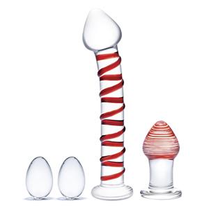 Glas - Mr. Swirly 4 pc Set with Glass Kegel Balls & Butt Plu