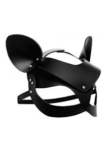 Bad Kitten Leather Cat Mask - Black