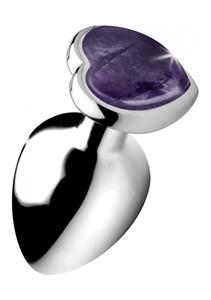 Gemstones Amethyst Heart Large Anal Plug