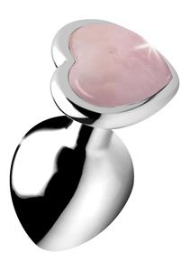 Gemstones Rose Quartz Heart Medium Anal Plug