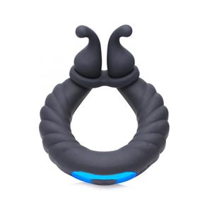 10X Cobra Dual Stimulation Silicone Cock Ring - Black