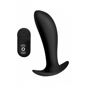 Siliconen prostaatvibrator met afstandsbediening - Zwart