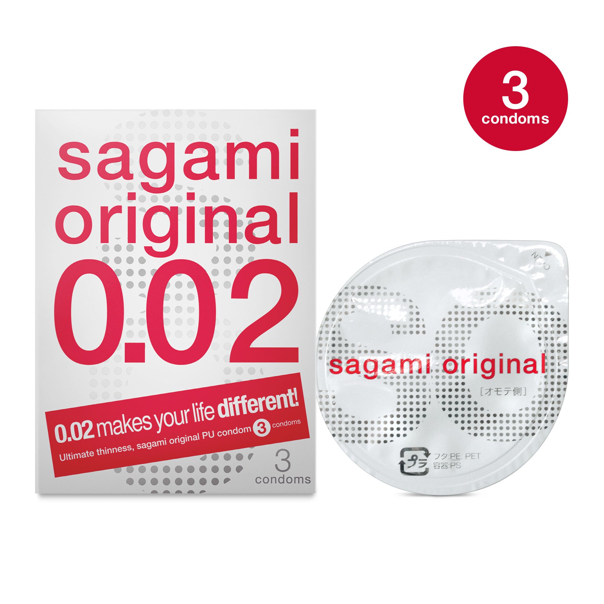 Sagami Original 0.02 - Ultradunne Latexvrije Condooms 3 stuks