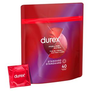 Durex  Condoms Thin Feel Extra Lube - 40 stuks