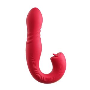 HoneyPlayBox  JOI Thrust 2 Druksensor App-bestuurde Stuwende G-spot Vibrator & Tong Clit Licker Blauw