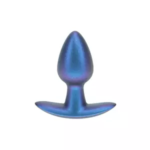 Ouch! Gladde Siliconen Buttplug 2.7 cm - Metallic Blauw