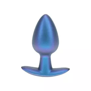 Ouch! Gladde Siliconen Buttplug 3.4 cm - Metallic Blauw
